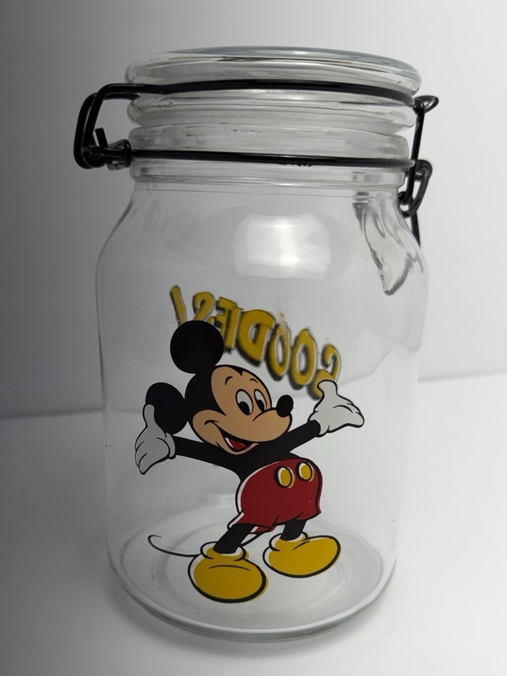 Disney Glass Food Storage Jar with Mickey Mouse - Red, Yellow, Black
